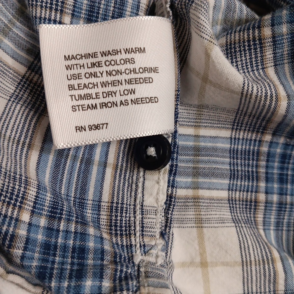 J. Ferrar‎ Shirt Men 2XL Tall Blue Short Sleeve Button Up Cotton - Picture 9 of 13